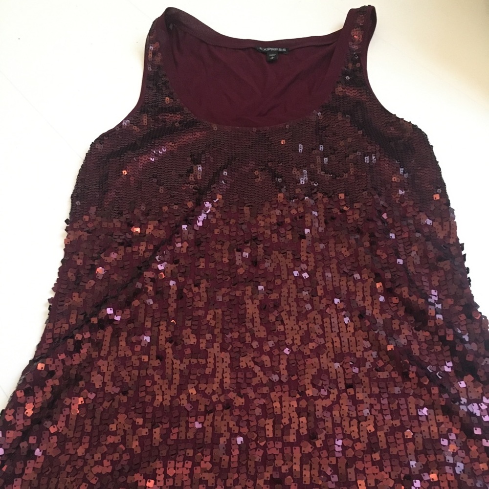 Burgundy sequin tank top!